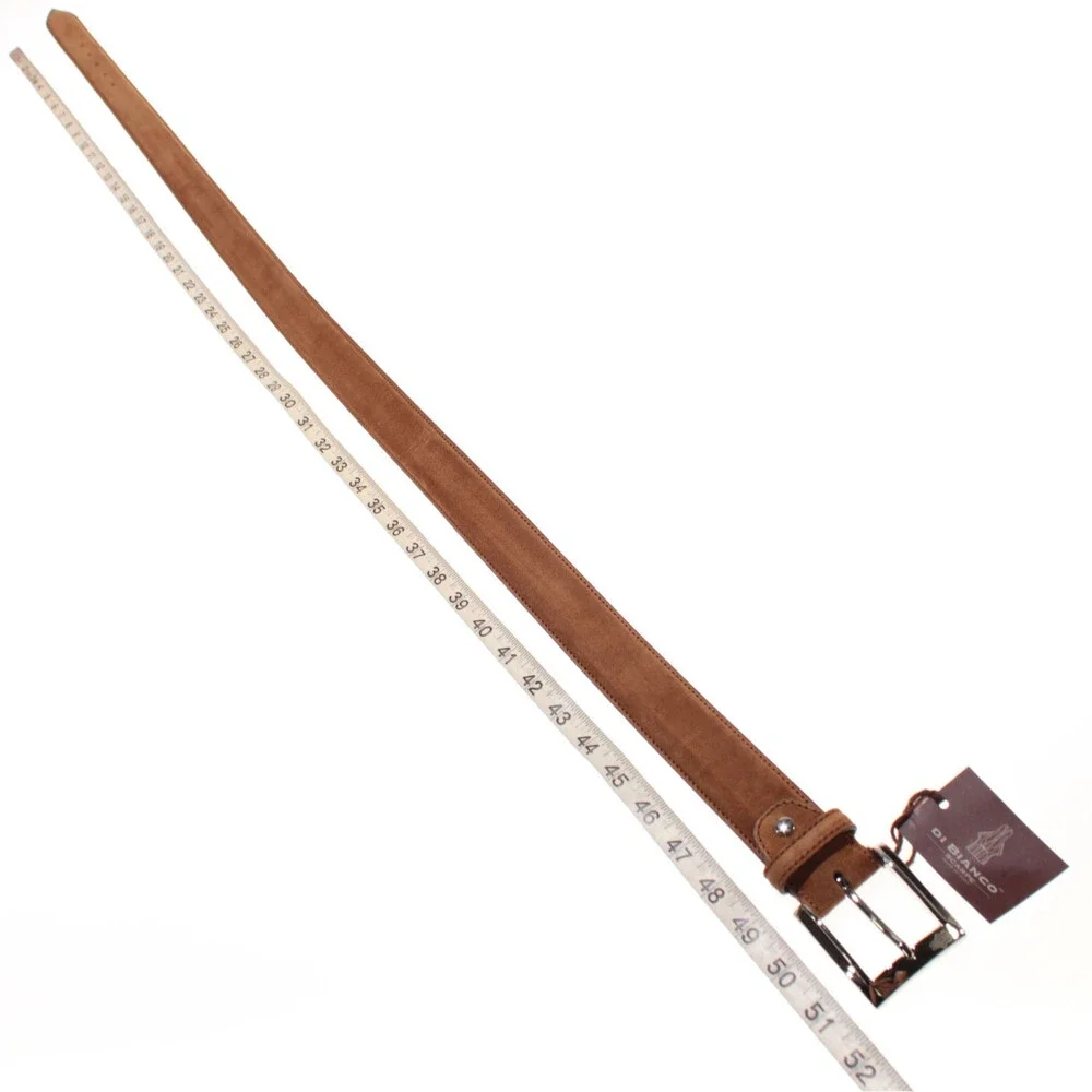 Di Bianco NWT Cut to Size Dress Belt In Solid Brown Suede Leather One Size